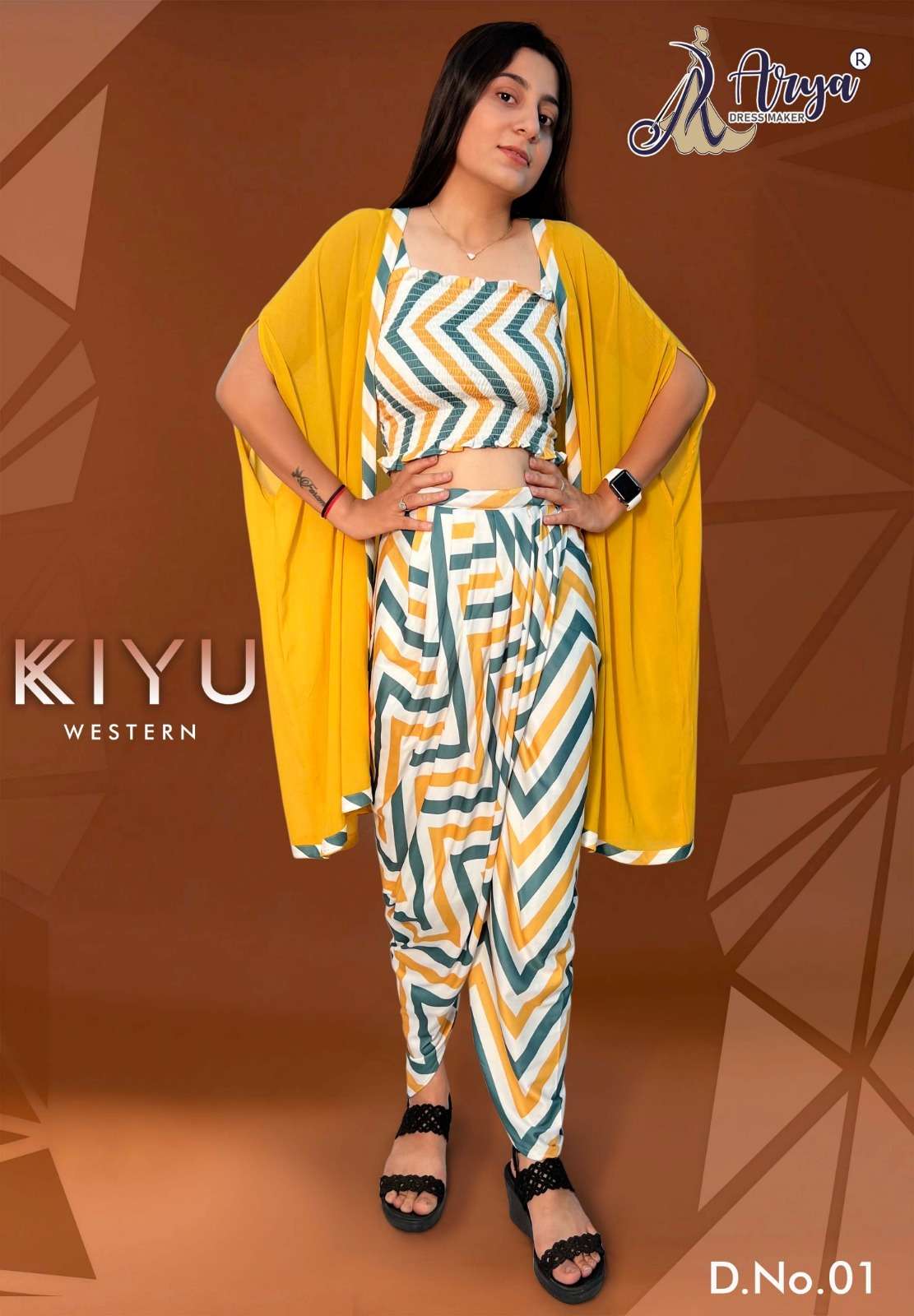 KIYU WESTERN BY ARYA DRESS MAKER 01 TO 06 SERIES LYCRA GEORGETTE PRINT TUNICS