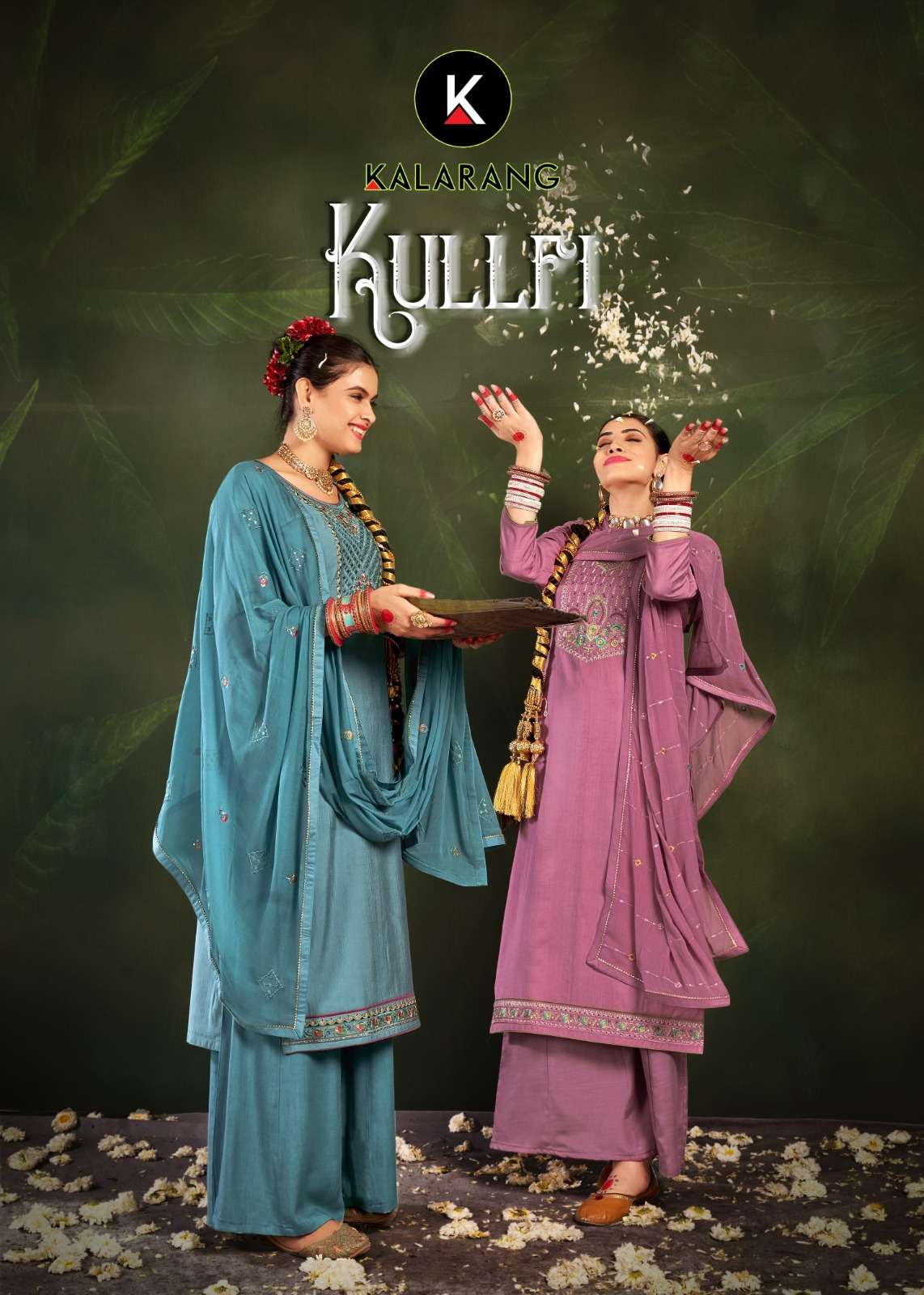 KULLFI BY KALARANG 10481 TO 10484 SERIES PURE COTTON SILK WITH WORK DRESSES