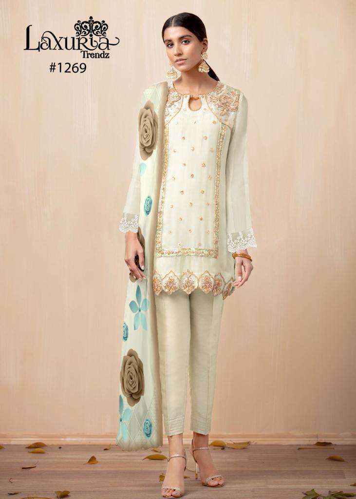 LAXURIA 1269 HIT DESIGN BY LAXURIA TRENDZ FAUX GEORGETTE WORK STITCHED PAKISTANI DRESS