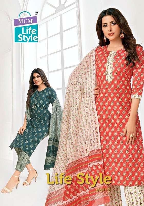 LIFE STYLE VOL-3 BY MCM LIFESTYLE 144 TO 155 SERIES COTTON PRINT STITCHED DRESSES