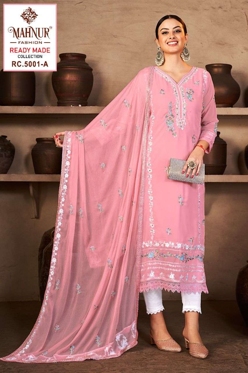 MAHNUR 5001 NX BY MAHNUR FASHION FAUX GEORGETTE EMBROIDERY STITCHED PAKSTANI DRESSES