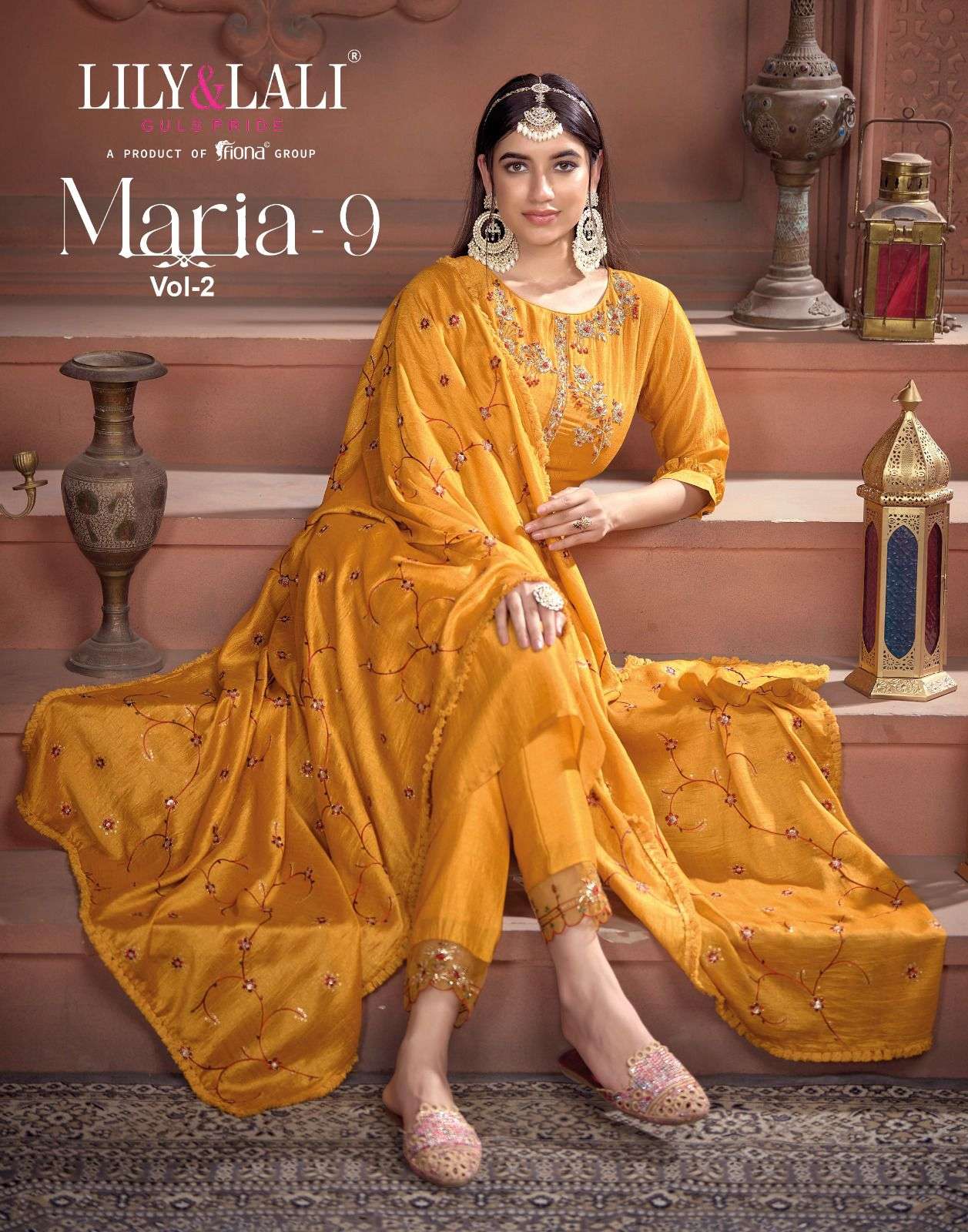 MARIA-9 VOL-2 BY LILY & LALI 11201 TO 11206 SERIES SILK HEAVY HANDWORK STITCHED DRESSES