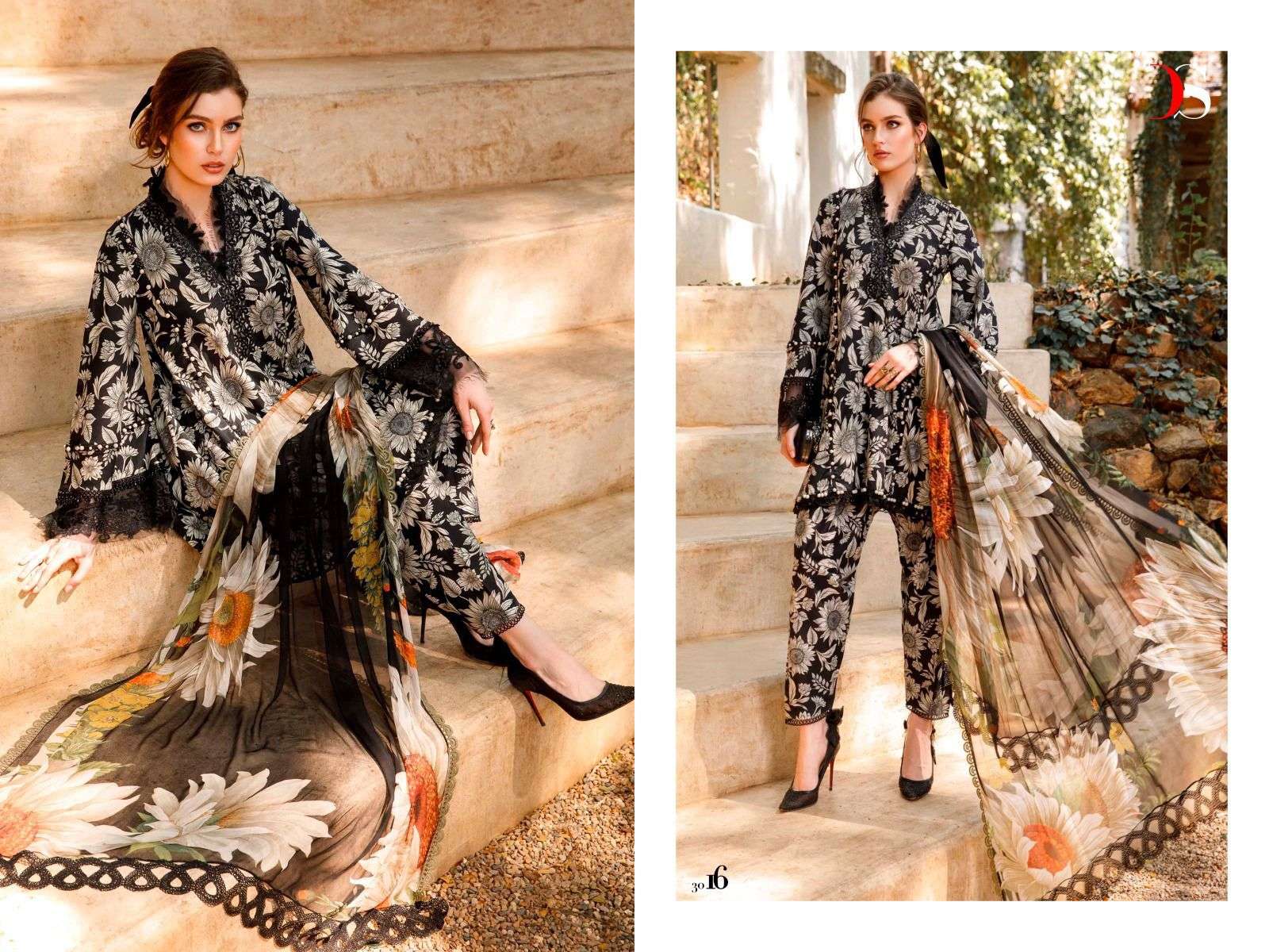 MARIA B 3016 HIT DESIGN BY DEEPSY SUITS COTTON EMBROIDERY PAKISTANI DRESS