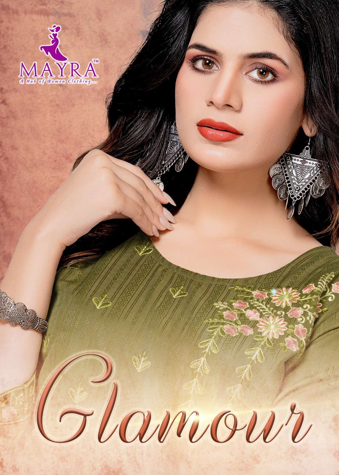 MAYRA GLAMOUR BY AQSAWHOLESALE 80073 TO 80078 SERIES VISCOSE EMBROIDERY KURTIS