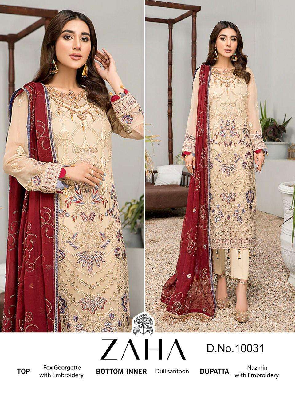 MISTY 10031 HIT DESIGN BY ZAHA GEORGETTE EMBROIDERY PAKISTANI DRESS