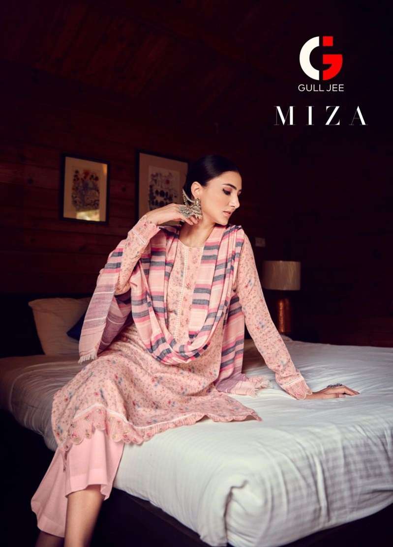 MIZA BY GULL JEE 13901 TO 13906 SERIES COTTON SATIN EMBROIDERY WORK DRESSES