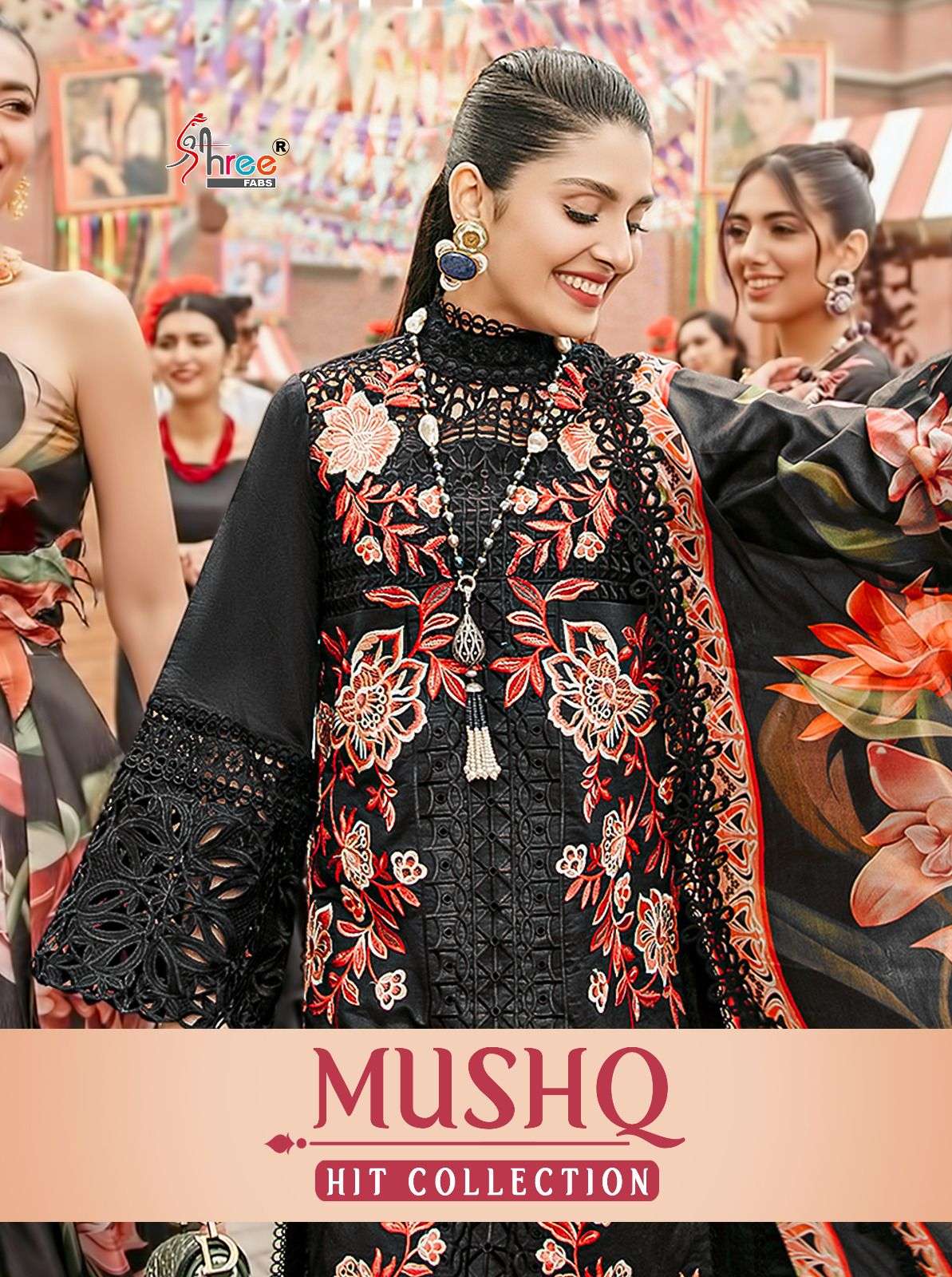 MUSHQ HIT COLLECTION BY SHREE FABS 2132 TO 2135 SERIES COTTON EMBROIDERY PAKISTANI DRESSES