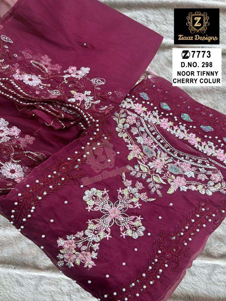 NOOR TIFENY COLOURS BY ZIAAZ DESIGNS ORGANZA EMBROIDERY WORK PAKISTANI DRESSES