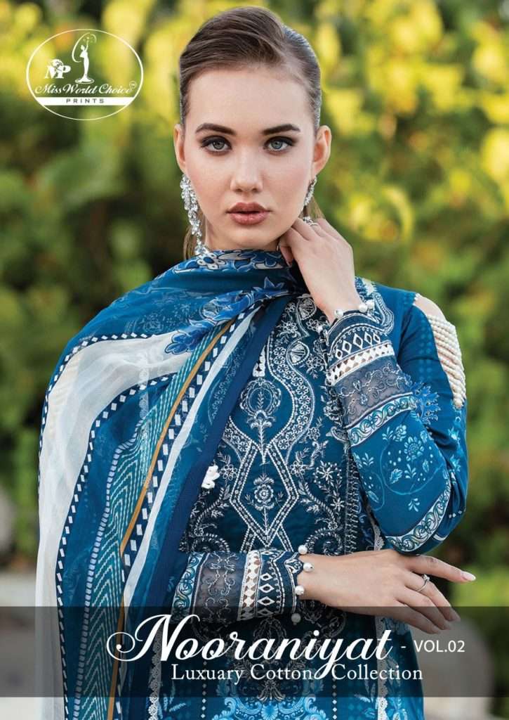 NOORANIYAT VOL-2 BY MISS WORLD CHOICE 2001 TO 2008 SERIES PURE COTTON PRINT DRESSES