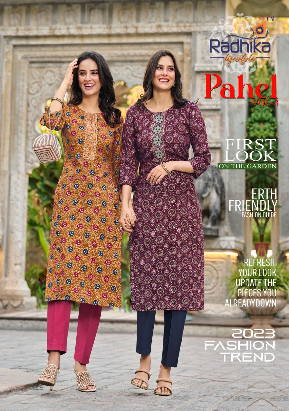 PAHEL VOL-3 BY RADHIKA LIFESTYLE 3001 TO 3008 SERIES RAYON PRINT WORK KURTIS