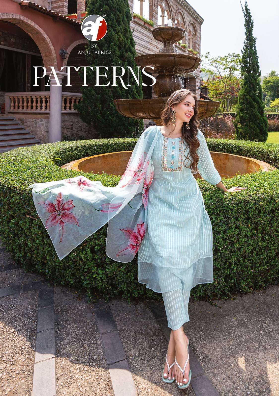 PATTERNS BY ANJU FABRICS 2981 TO 2986 SERIES PURE COTTON EMBROIDERY STITCHED DRESSES