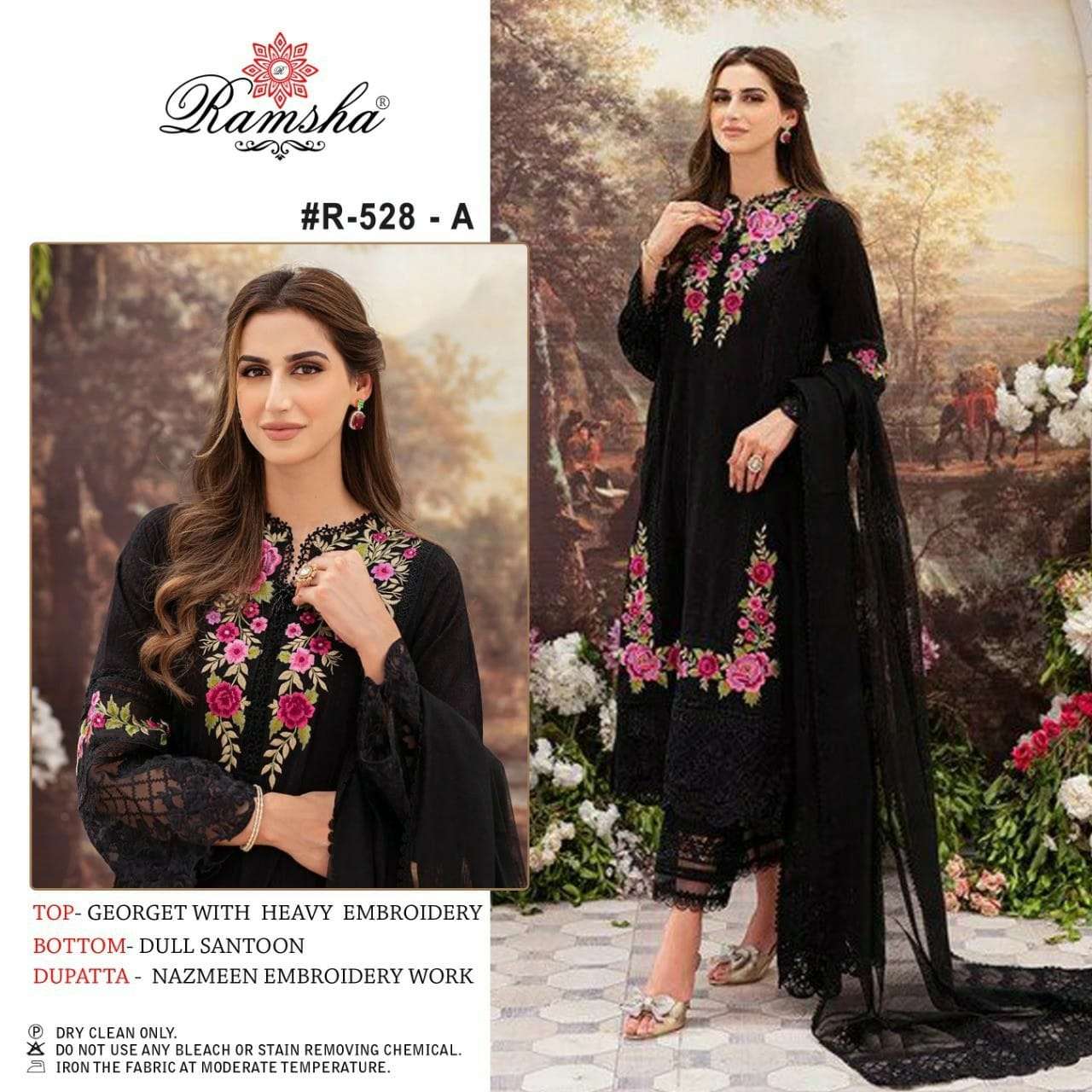 R-528 NX BY RAMSHA 528-A TO 528-P SERIES GEORGETTE HEAVY EMBROIDERY PAKISTANI DRESSES