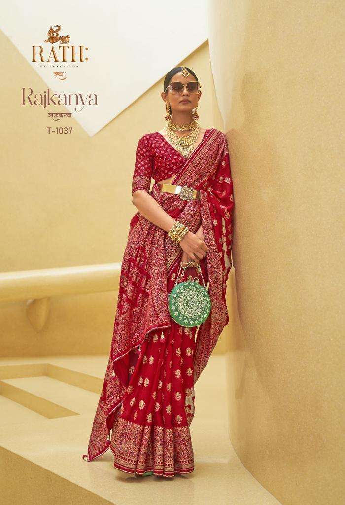 RAJKANYA BY RATH 1035 TO 1038 SERIES PURE ORGANZA BRASSO WORK SAREES