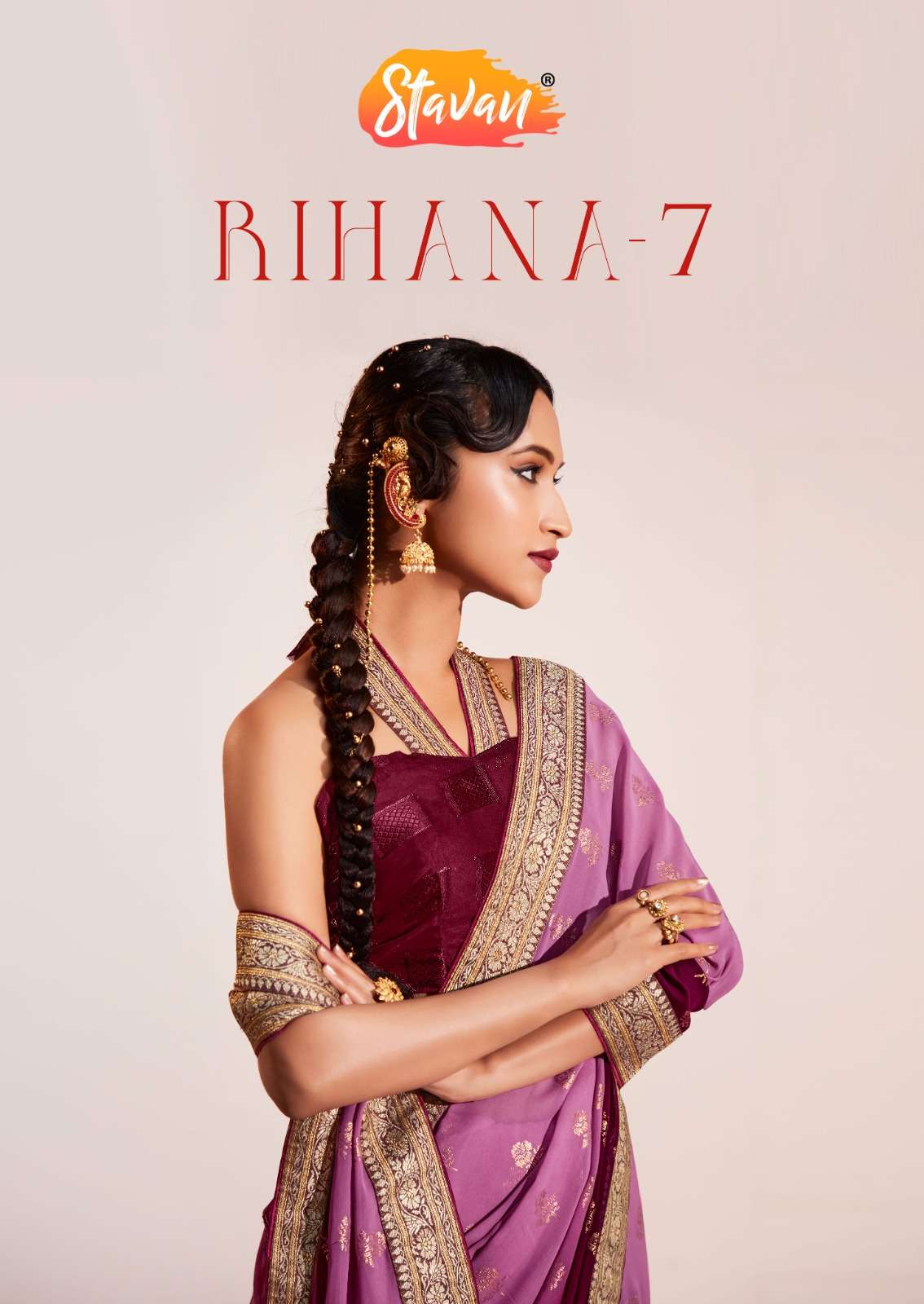 RIHANA VOL-7 BY STAVAN 1031 TO 1040 SERIES HEAVY WEIGHTLESS WORK SAREES