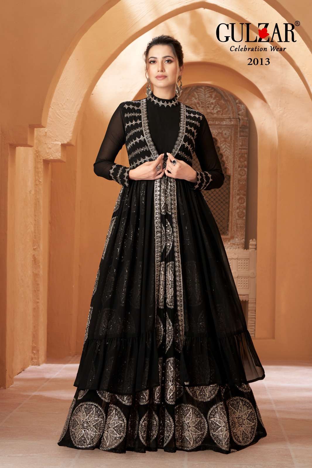 ROMAA BY GULZAR 2011 TO 2013 SERIES GEORGETTE THREAD WORK GOWNS & JACKET