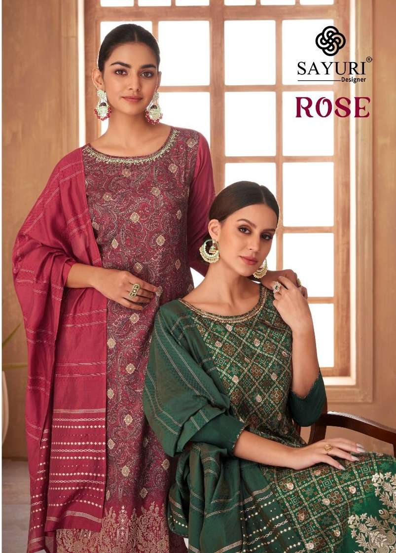 ROSE BY SAYURI 1111 TO 1115 SERIES RUSSIAN SILK WORK STITCHED DRESSES