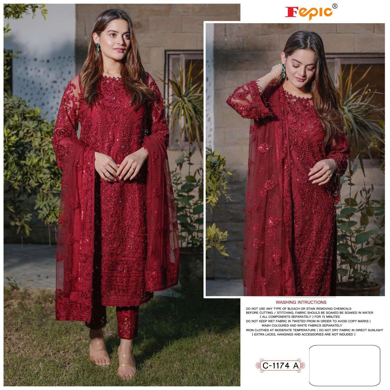 ROSEMEEN 1174 COLOURS BY FEPIC 1174-A TO 1174-D SERIES FAUX GEORGETTE PAKISTANI DRESSES