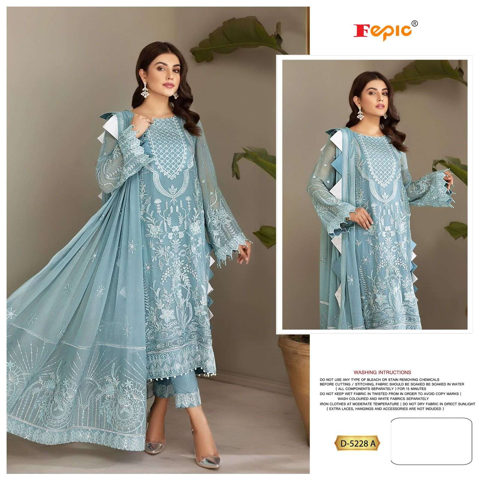 ROSEMEEN 5228 COLOURS BY FEPIC 5228-A TO 5228-C SERIES GEORGETTE EMBROIDERY PAKISTANI DRESSES