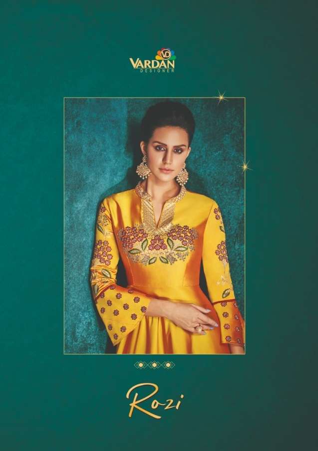 ROZI VOL-1 BY VARDAN DESIGNER 51012 TO 51018 SERIES SILK HEAVY EMBROIDERY GOWNS