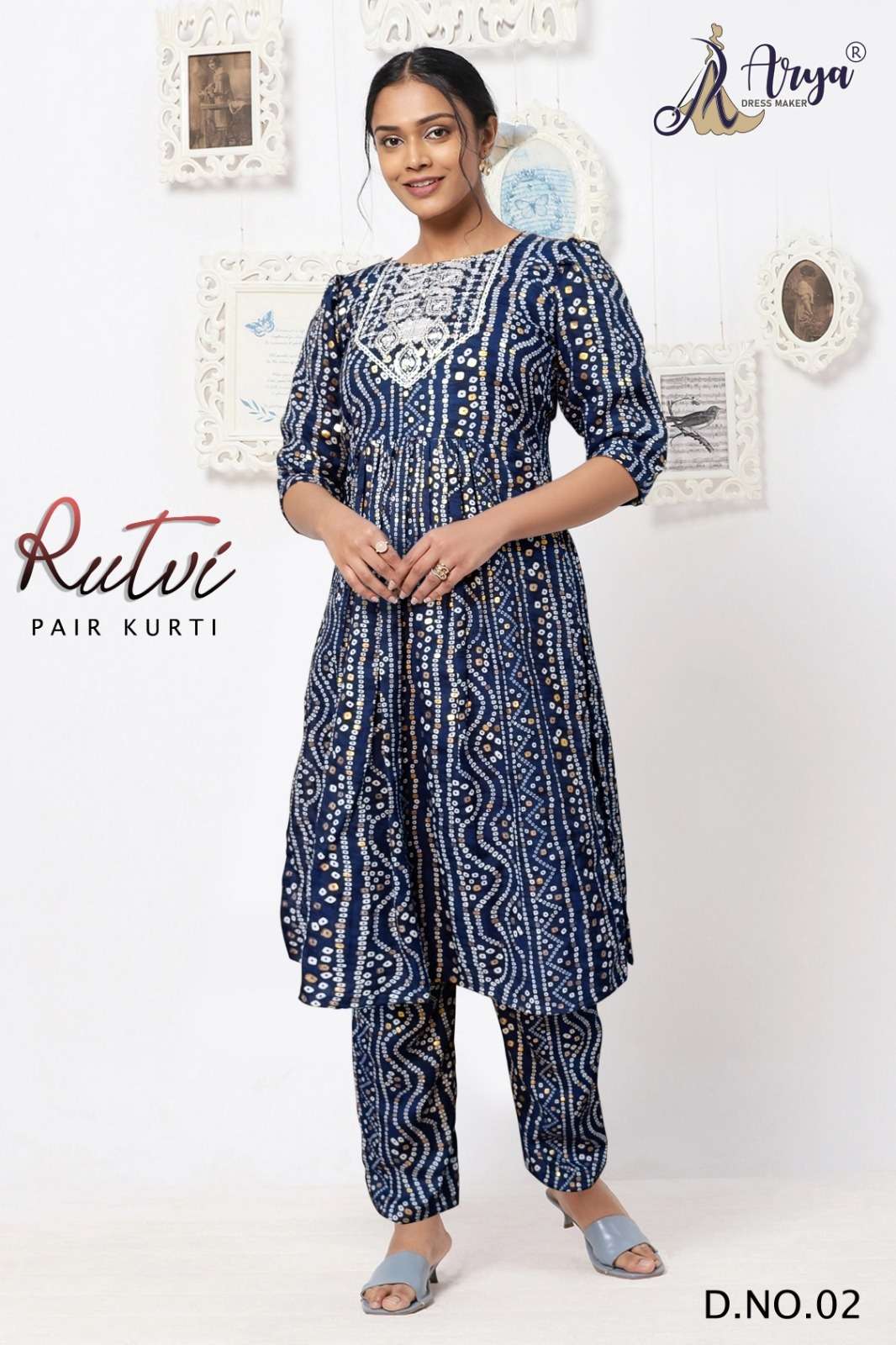 RUTVI BY ARYA DRESS MAKER 01 TO 06 SERIES CAPSULE COTTON PRINT KURTI & PANTS