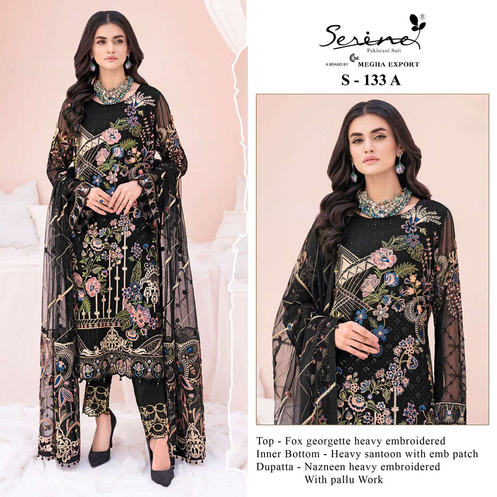 S-133 COLOURS BY SERINE S-133 A TO S-133 D SERIES FAUX GEORGETTE WORK PAKISTANI DRESSES