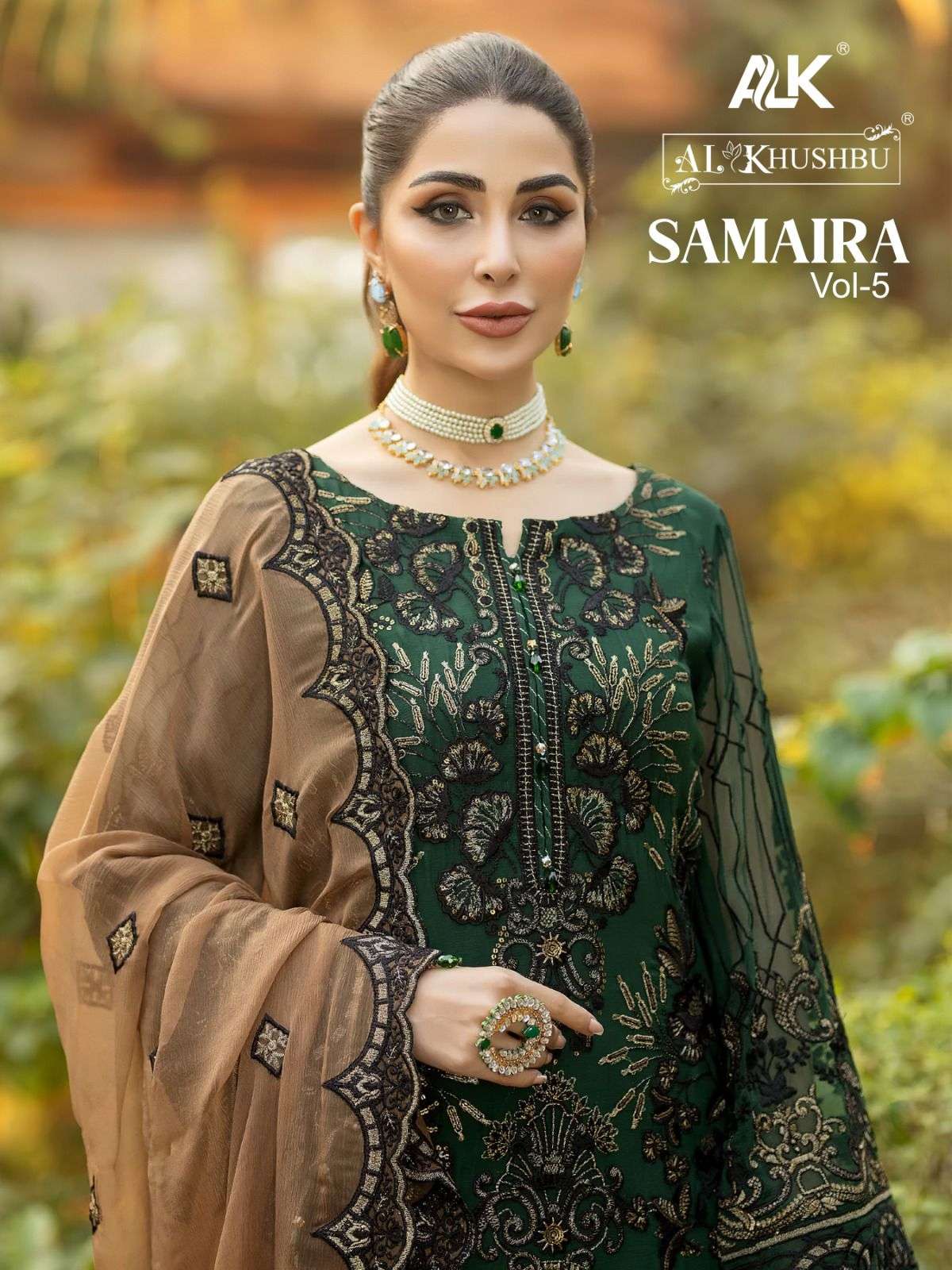 SAMAIRA VOL-5 BY AL KHUSHBU 4044 TO 4046 SERIES GEORGETTE EMBROIDERY PAKISTANI DRESSES