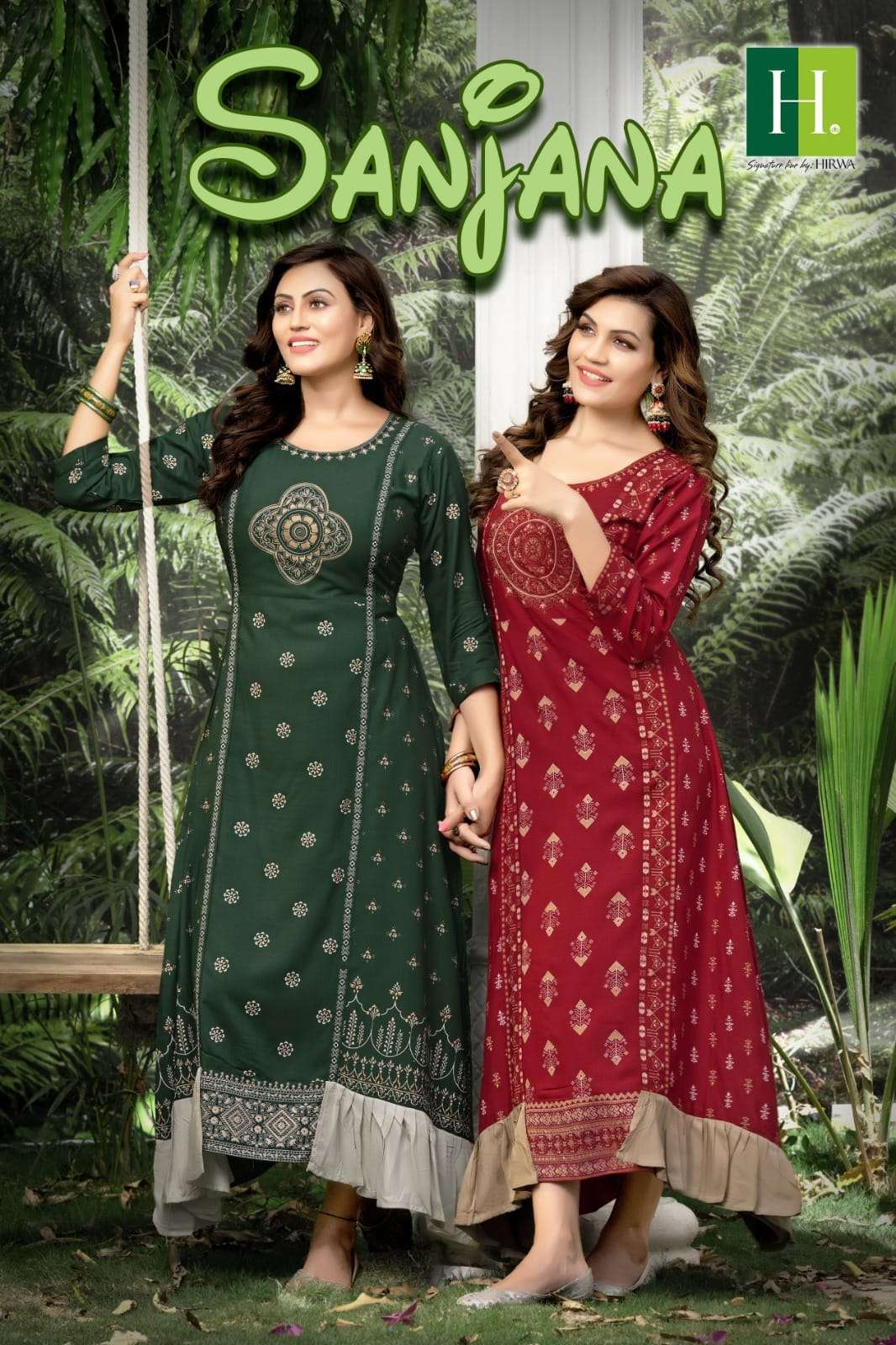 SANJANA BY H DOT 101 TO 106 SERIES RAYON EMBROIDERY GOWNS