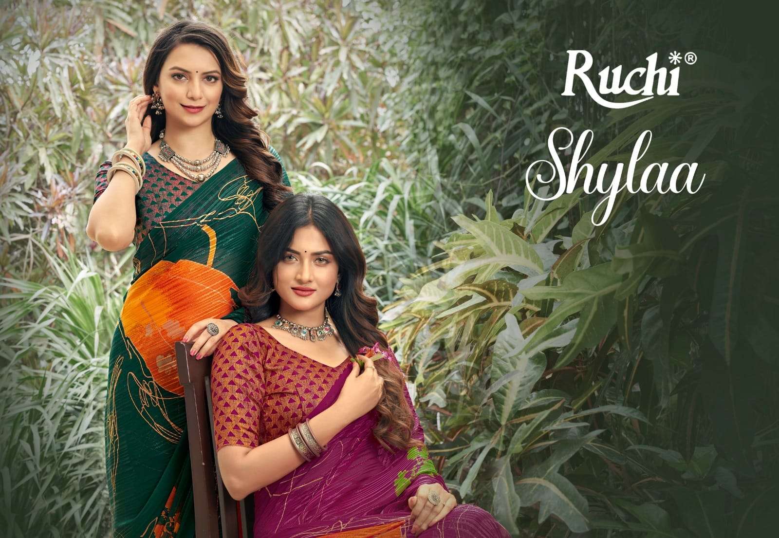 SHYLA BY RUCHI 23001-A TO 23003-D SERIES SARTIN PRINT WORK SAREES