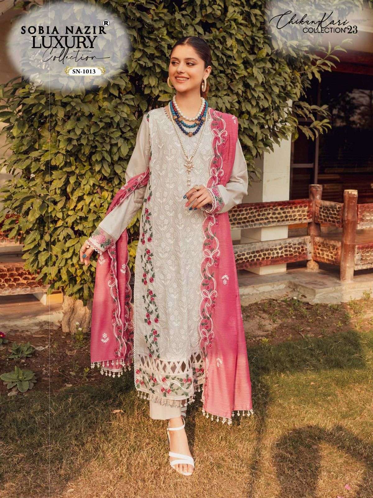 SN-1013 HIT DESIGN BY AQSAWHOLESALE LAWN EMBROIDERY PAKISTANI DRESS