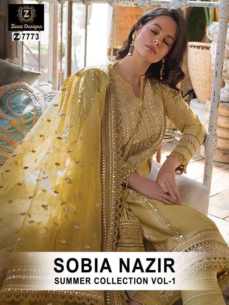 SOBIA NAZIR SUMMER COLLECTION BY ZIAAZ DESIGNS CAMBRIC COTTON EMBROIDERY PAKISTANI DRESSES