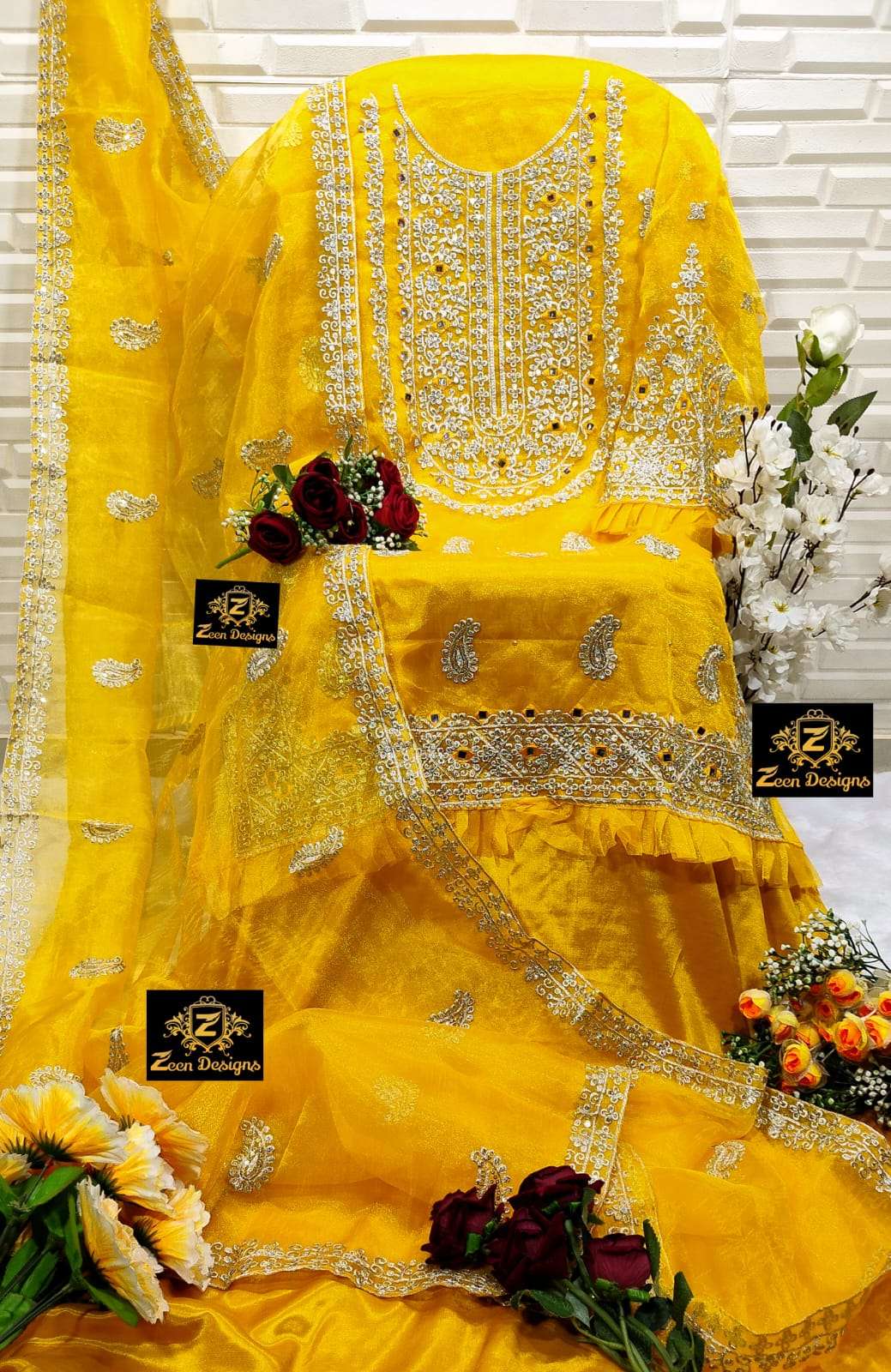 ZEEN NOOR COLOURS BY AQSAWHOLESALE ORGANZA EMBROIDERY PAKISTANI DRESSES