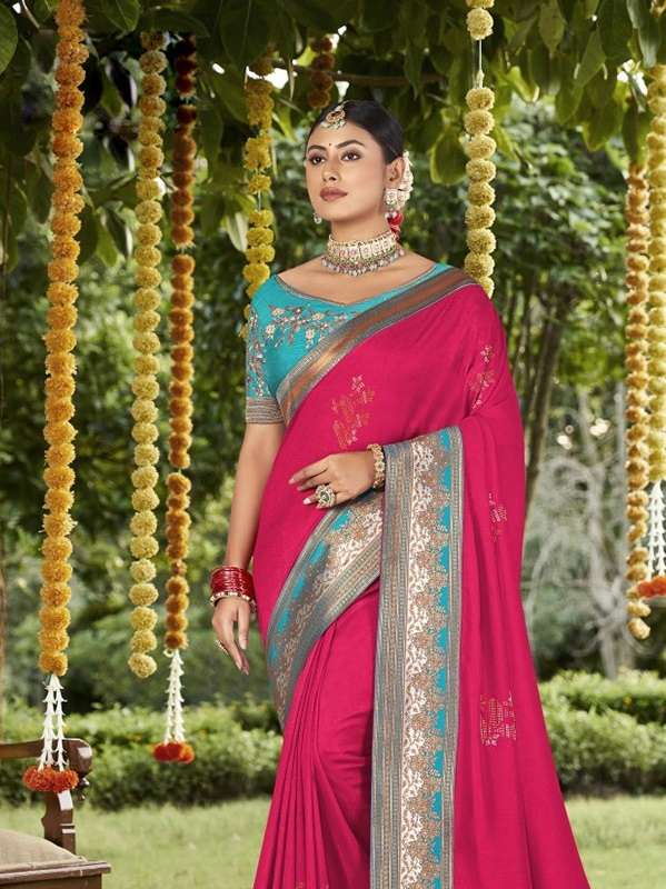 AAKARSHANA BY AQSAWHOLESALE 1001 TO 1008 SERIES VICHITRA BLOOMING WORK SAREES