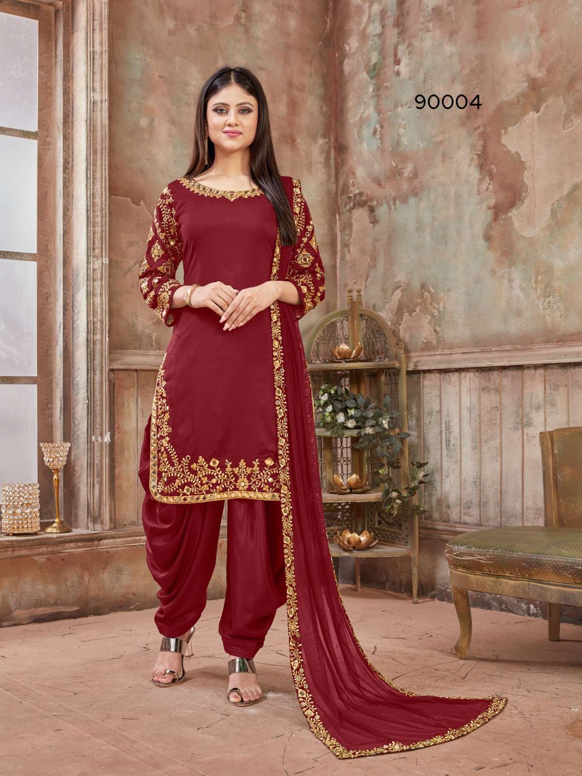 AANAYA VOL-90 BY TWISHA 90001 TO 90004 SERIES ART SILK EMBROIDERY MIRROR WORK DRESSES