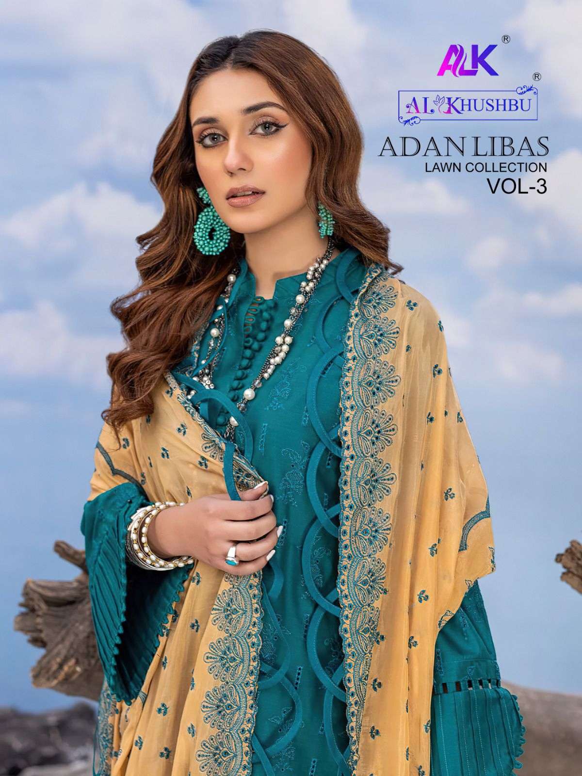 ADAN LIBAS LAWN COLLECTION VOL-3 BY AL KHUSHBU COTTON EMBRODIERY PAKISTANI DRESSES