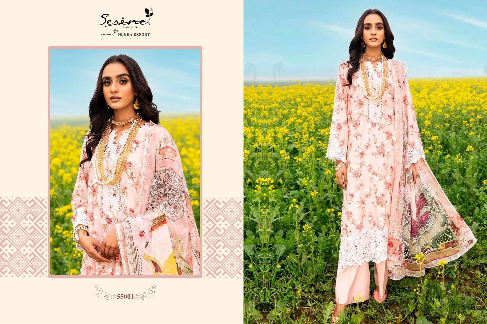 ADAN LIBAS SARSOON BY SERINE 55001 TO 55006 SERIES LAWN COTTON EMBROIDERY PAKISTANI DRESSES