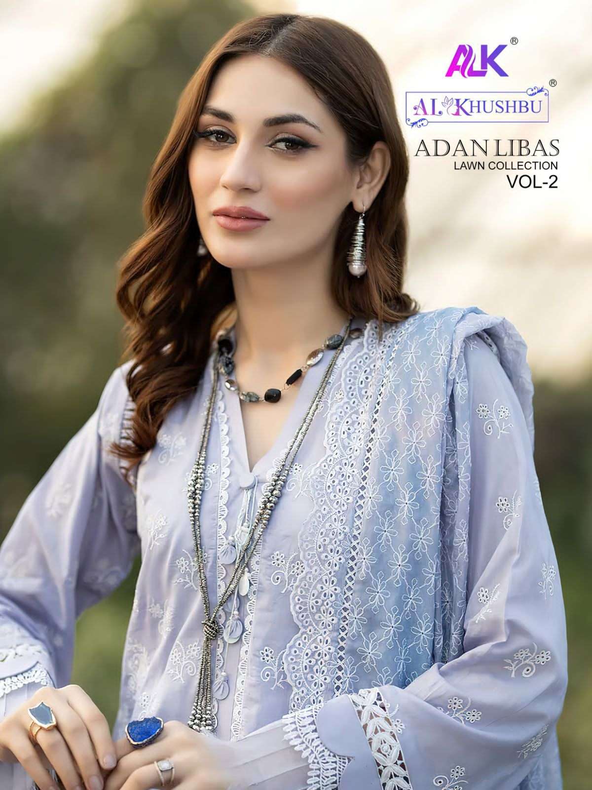 ADAN LIBAS VOL-2 BY AL KHUSHBU 4087 TO 4091 SERIES CAMBRIC COTTON WORK PAKISTANI DRESSES