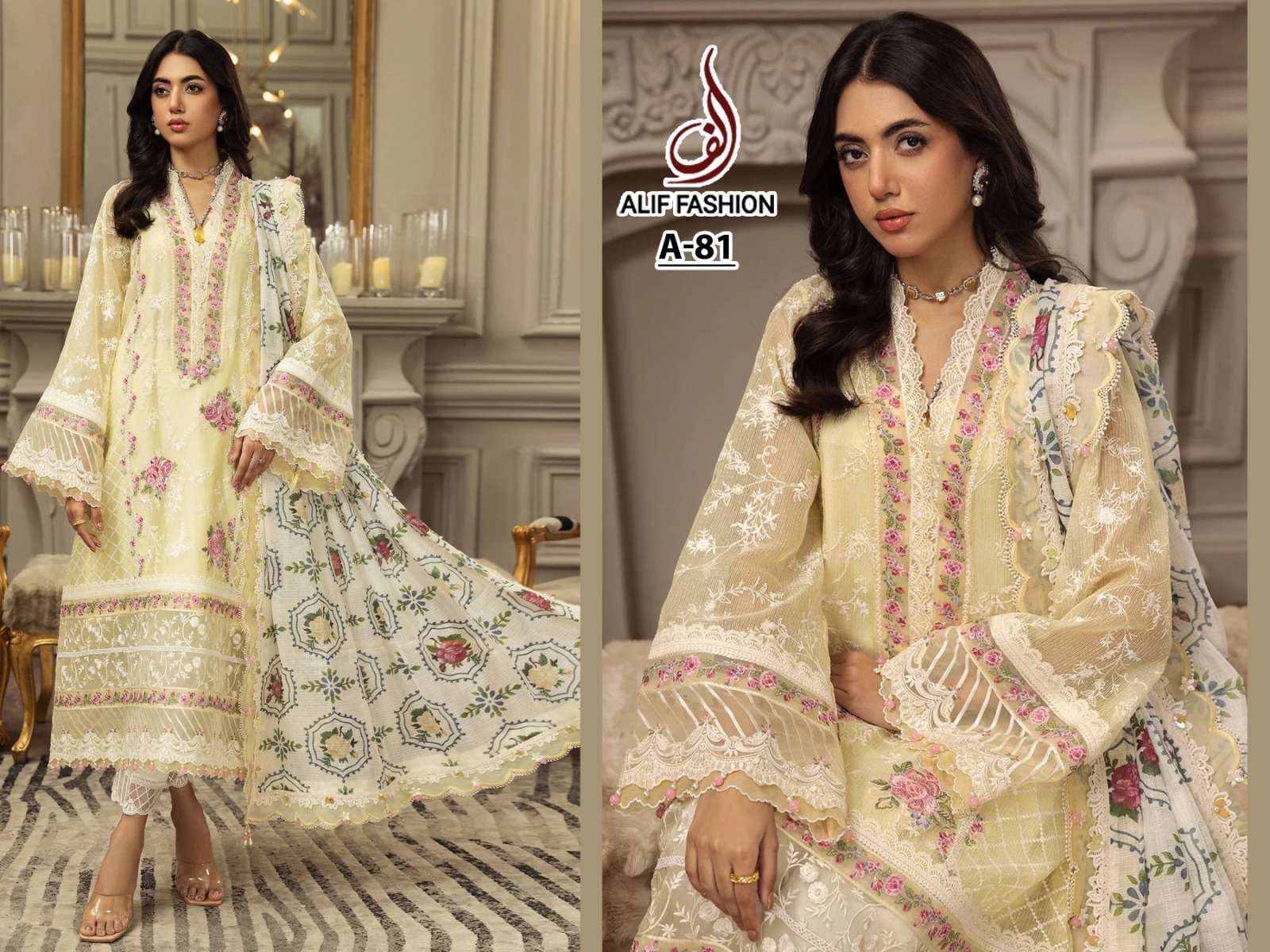 AF-81 HIT DESIGN BY ALIF FASHION CAMBRIC COTTON EMBROIDERY PAKISTANI DRESS