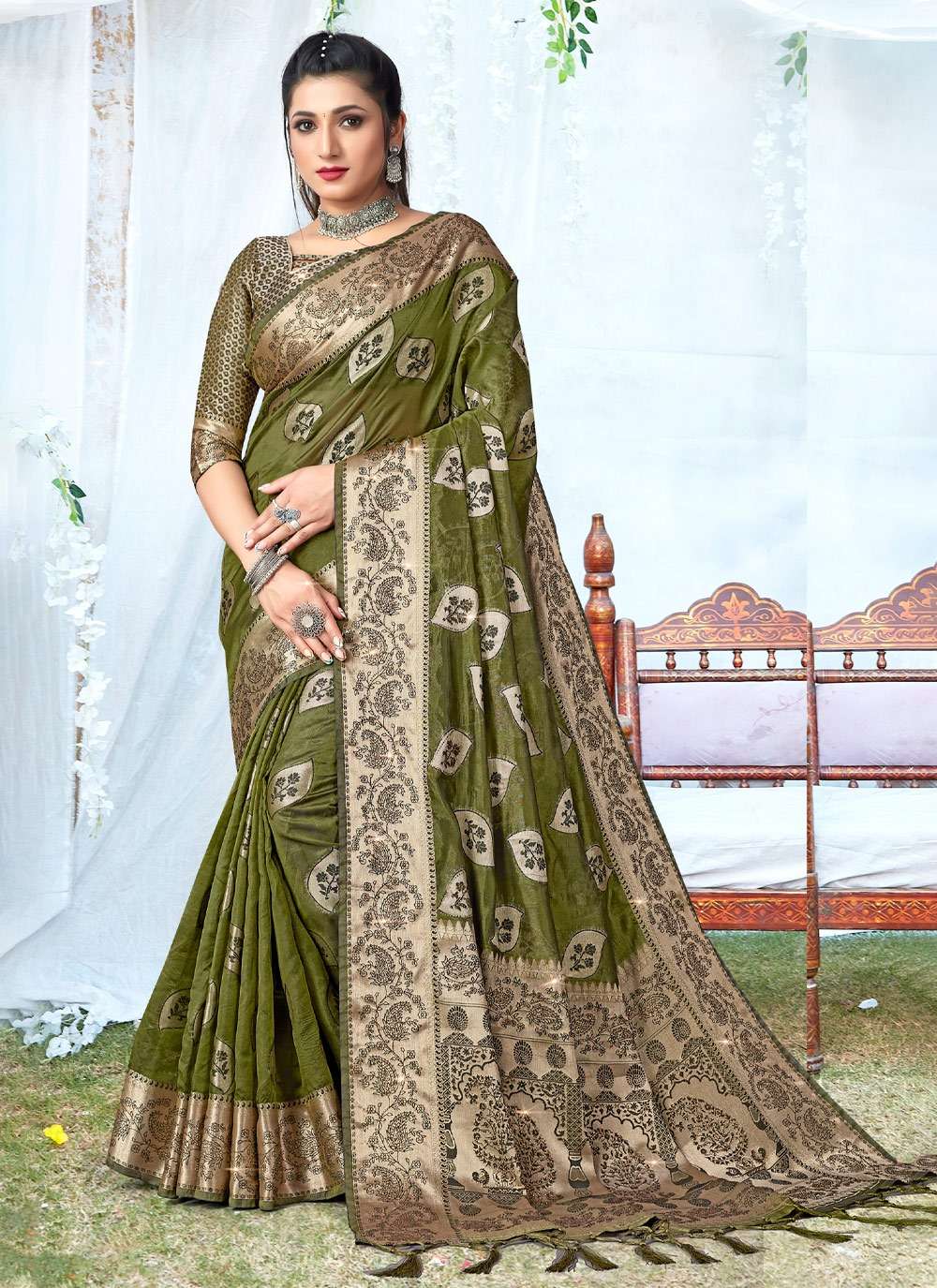 AKASH BY BUNAWAT 1001 TO 1006 SERIES ORGANZA WORK WEDING WEAR SAREES