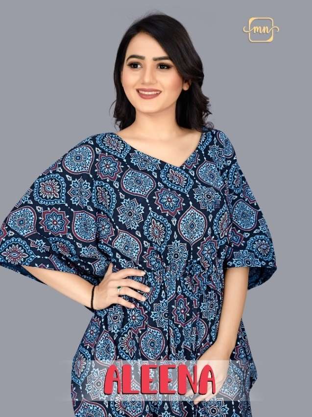 ALEENA BY MAHERA NX 1001 TO 1008 SERIES COTTON PRINT KAFTANS