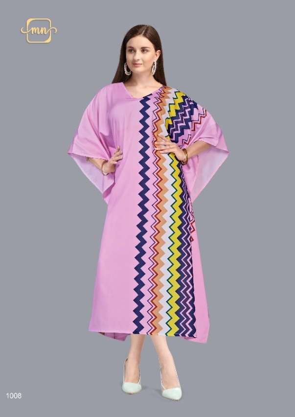 ALEENA VOL-2 BY MAHERA NX 1001 TO 1008 SERIES COTTON PRINT KAFTANS