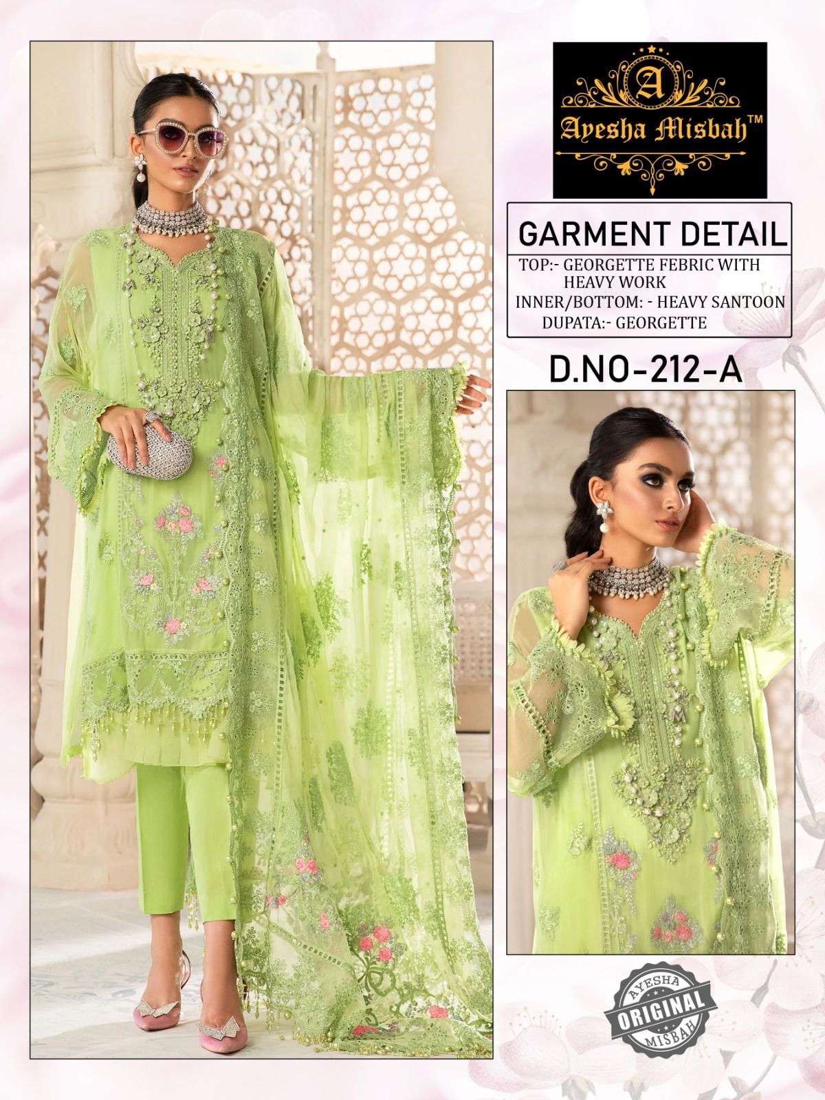 AM 212 COLOURS BY AYESHA MISBAH 212-A TO 212-F SERIES GEORGETTE PAKISTANI DRESSES