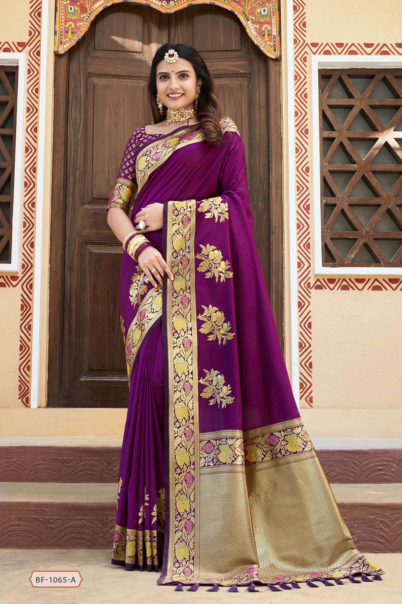 ARZOO BY B-FINE 1065-A TO 1065-D SERIES SILK WORK WEDDING WEAR SAREES