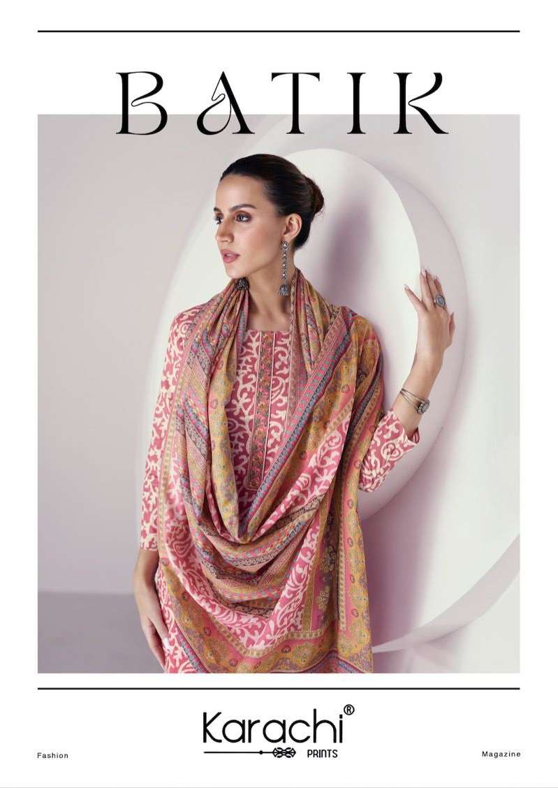 BATIK BY KARACHI PRINTS 77001 TO 77006 SERIES CEMRIC COTTON EMBRODIERY DRESSES