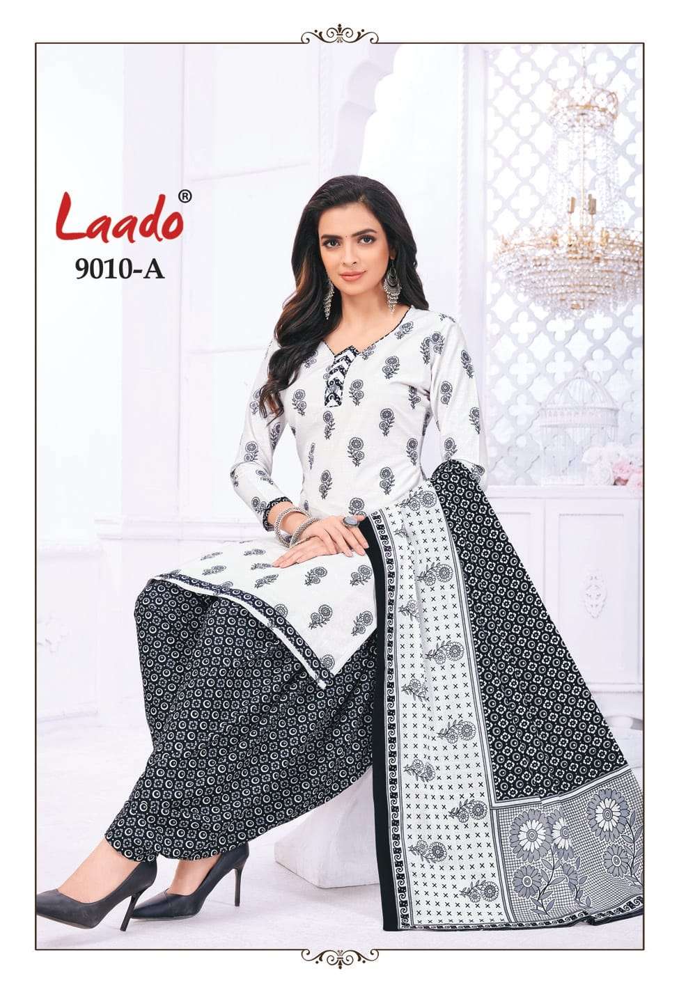 BLACK AND WHITE BY LAADO 9010-A TO 9010-H SERIES PURE COTTON PRINT DRESSES