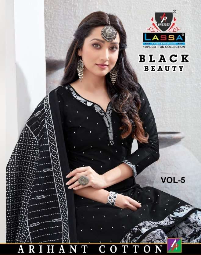 BLACK BEAUTY VOL-5 BY LASSA 5001 TO 5010 SERIES PURE COTTON PRINT DRESSES