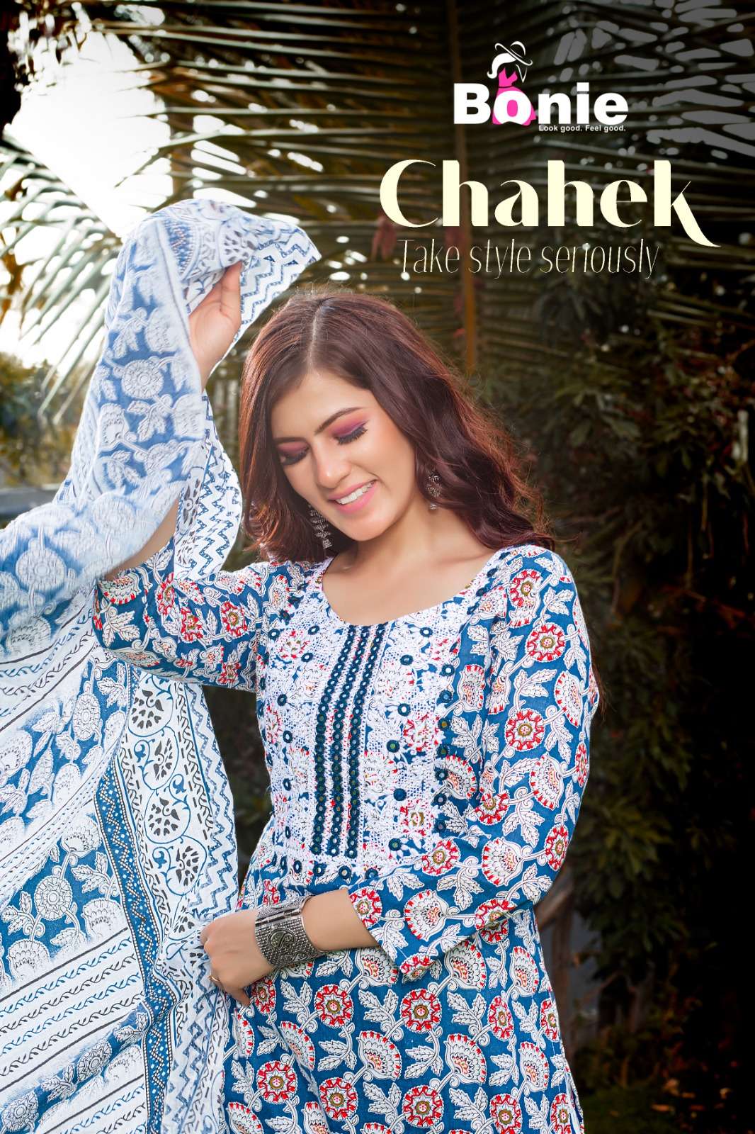 CHAHEK BY BONIE 101 TO 106 SERIES RAYON EMBROIDERY WORK STITCHED DRESSES