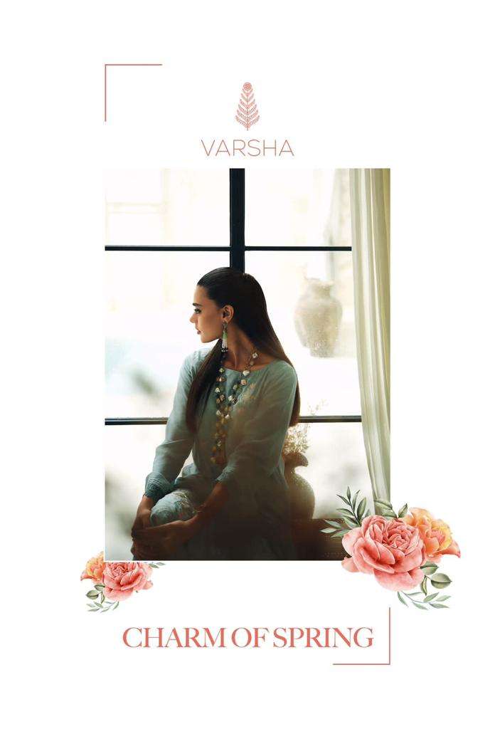 CHARM OF SPRING BY VARSHA 01 TO 07 SERIES VISCOSE MUSLIN EMBROIDERY PAKISTANI DRESSES