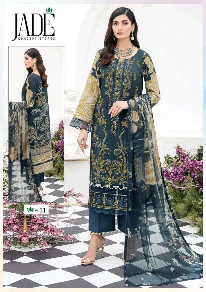 CHEVRON COTTON VOL-2 BY JADE 11 TO 16 SERIES PURE LAWN PRINT PAKISTANI DRESSES