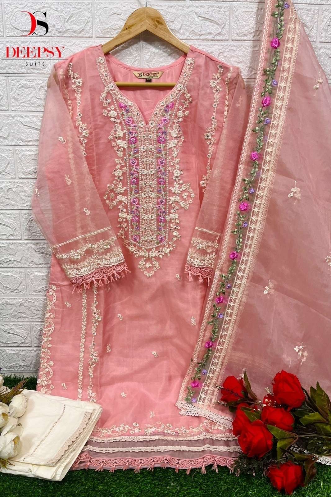 D-262 COLOURS BY DEEPSY SUITS PURE ORGANZA EMBROIDERY PAKISTANI STITCHED DRESSES