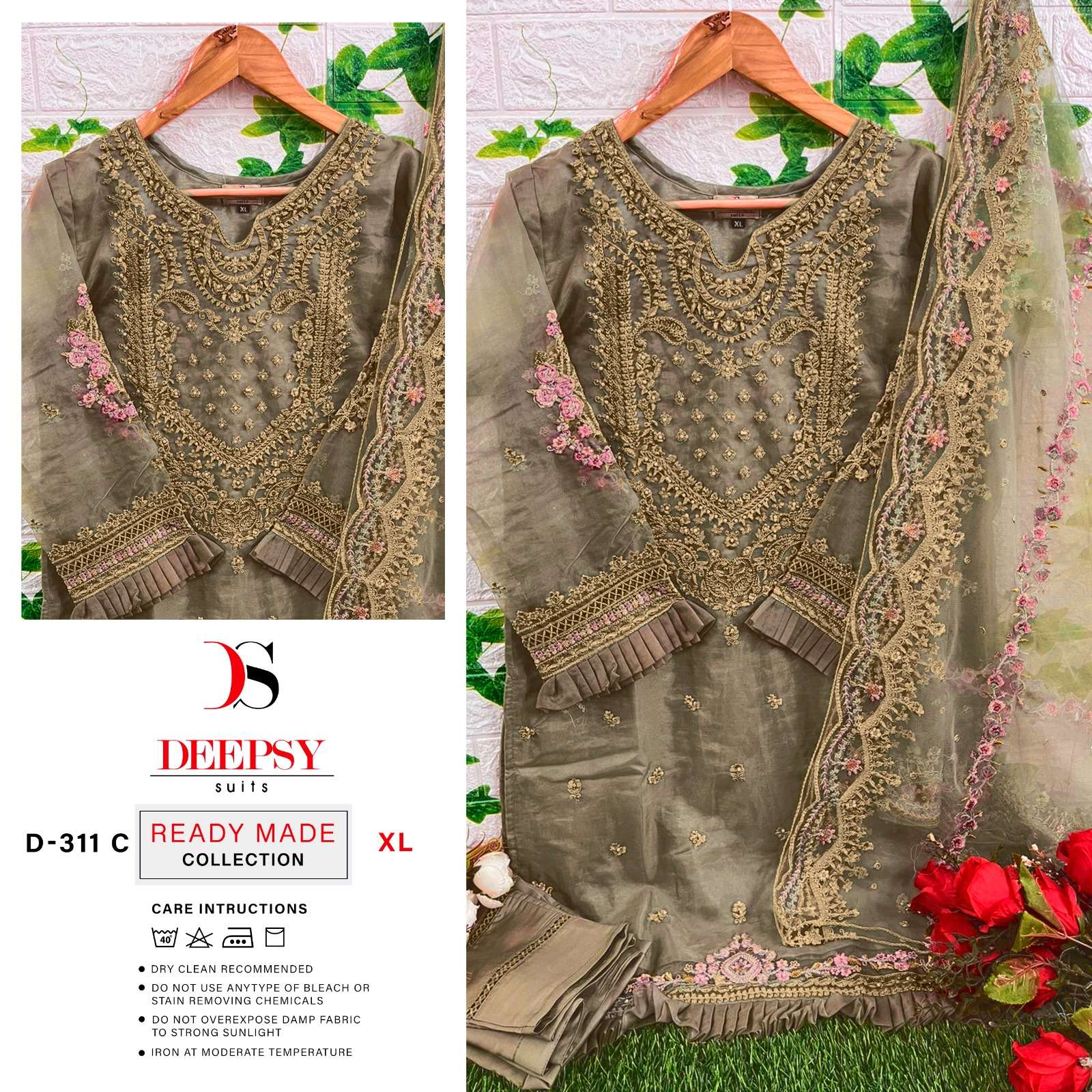 D-311 HIT DESIGN BY DEEPSY SUITS PURE ORGANZA EMBROIDERY STITCHED PAKISTANI DRESS